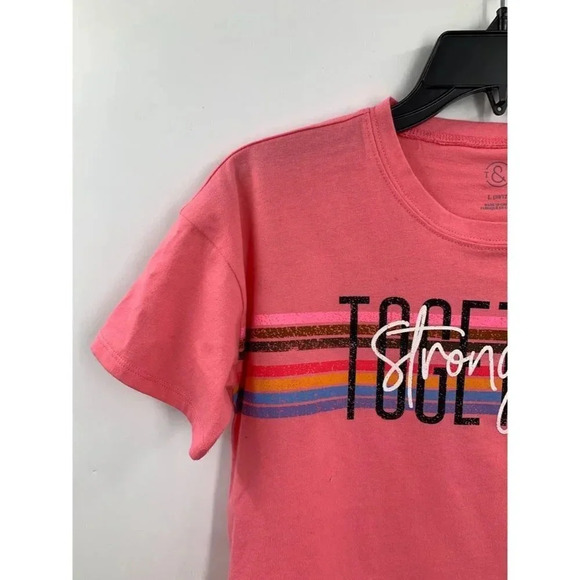 Treasure & Bond Girls Stronger Together Cotton Short Sleeve T-Shirt‎ Size XL NWT - Picture 5 of 11